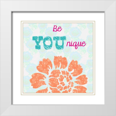 BE YOU NIQUE White Modern Wood Framed Art Print with Double Matting by Greene, Taylor