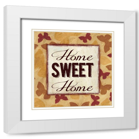Home Sweet Home White Modern Wood Framed Art Print with Double Matting by Greene, Taylor