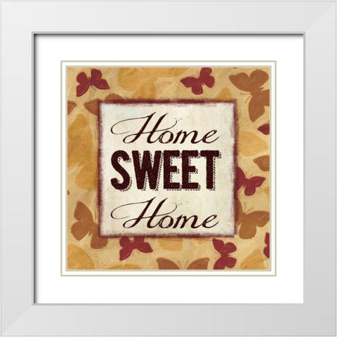Home Sweet Home White Modern Wood Framed Art Print with Double Matting by Greene, Taylor
