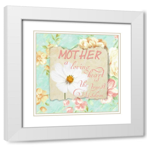 A LOVING HEARt White Modern Wood Framed Art Print with Double Matting by Greene, Taylor