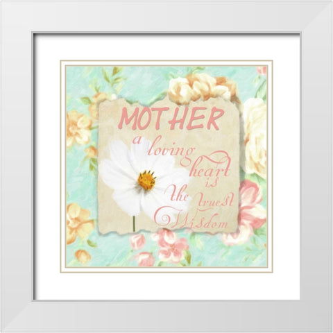 A LOVING HEARt White Modern Wood Framed Art Print with Double Matting by Greene, Taylor
