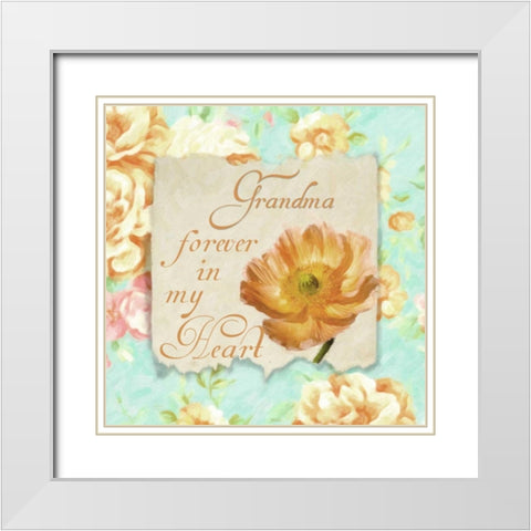 GRANDMA FOREVER White Modern Wood Framed Art Print with Double Matting by Greene, Taylor