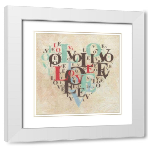 HEART LOVE III White Modern Wood Framed Art Print with Double Matting by Greene, Taylor
