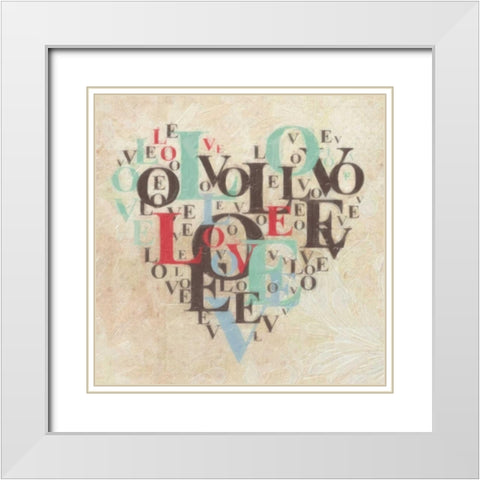 HEART LOVE III White Modern Wood Framed Art Print with Double Matting by Greene, Taylor