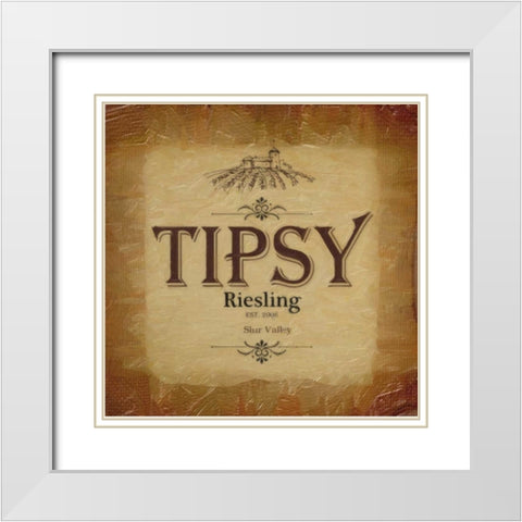 TIPSY BORDER White Modern Wood Framed Art Print with Double Matting by Greene, Taylor