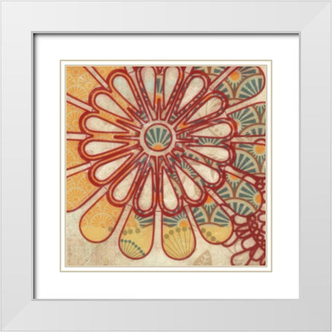 FLORA TRANCE I White Modern Wood Framed Art Print with Double Matting by Greene, Taylor