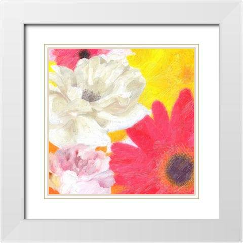 COLORFUL BLOOMS White Modern Wood Framed Art Print with Double Matting by Greene, Taylor