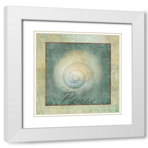PEACE  White Modern Wood Framed Art Print with Double Matting by Greene, Taylor