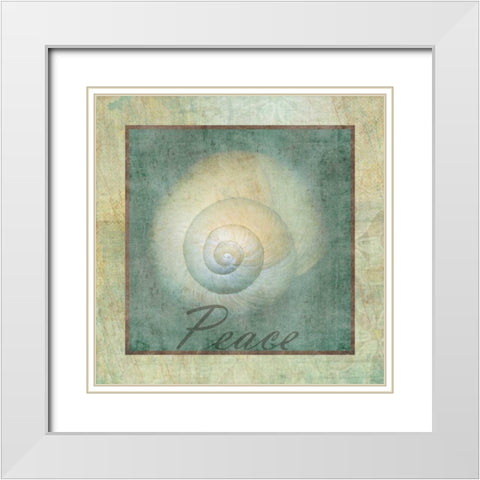 PEACE  White Modern Wood Framed Art Print with Double Matting by Greene, Taylor