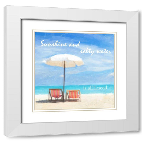 SUNSHINE AND SALTY WATER White Modern Wood Framed Art Print with Double Matting by Greene, Taylor
