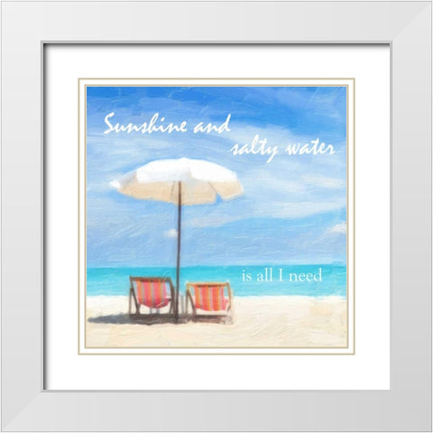 SUNSHINE AND SALTY WATER White Modern Wood Framed Art Print with Double Matting by Greene, Taylor
