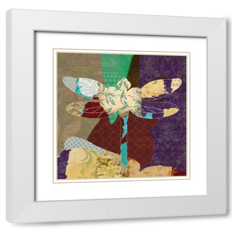 RISE ABOVE DRAGONFLYVER 2 White Modern Wood Framed Art Print with Double Matting by Greene, Taylor