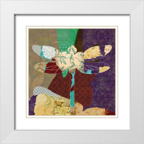 RISE ABOVE DRAGONFLYVER 2 White Modern Wood Framed Art Print with Double Matting by Greene, Taylor