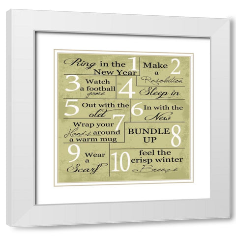 WINTER White Modern Wood Framed Art Print with Double Matting by Greene, Taylor