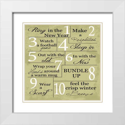 WINTER White Modern Wood Framed Art Print with Double Matting by Greene, Taylor