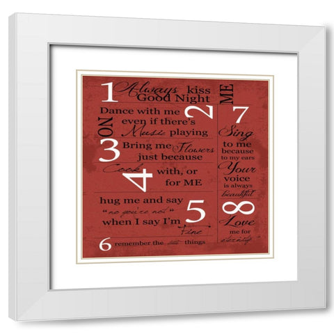 LOVE White Modern Wood Framed Art Print with Double Matting by Greene, Taylor