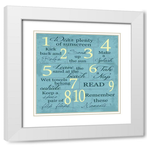 BLUE SUMMER RULES 2 White Modern Wood Framed Art Print with Double Matting by Greene, Taylor