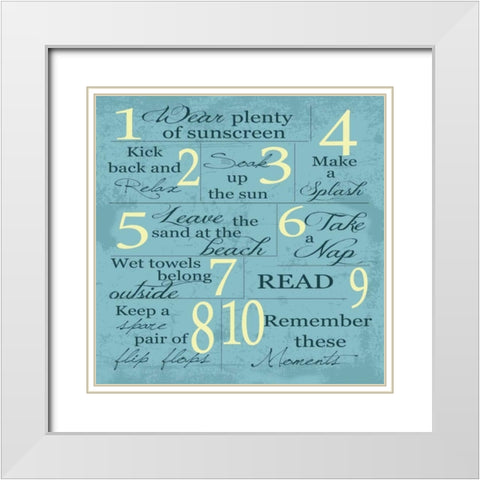BLUE SUMMER RULES 2 White Modern Wood Framed Art Print with Double Matting by Greene, Taylor