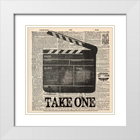TAKE ONE White Modern Wood Framed Art Print with Double Matting by Greene, Taylor