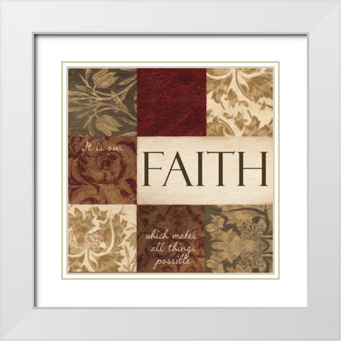 FAITH White Modern Wood Framed Art Print with Double Matting by Greene, Taylor