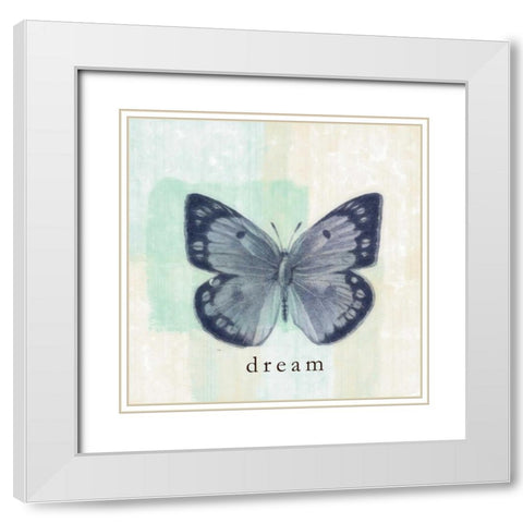 Butterfly Dream White Modern Wood Framed Art Print with Double Matting by Greene, Taylor