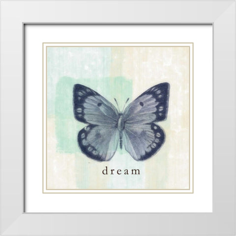 Butterfly Dream White Modern Wood Framed Art Print with Double Matting by Greene, Taylor