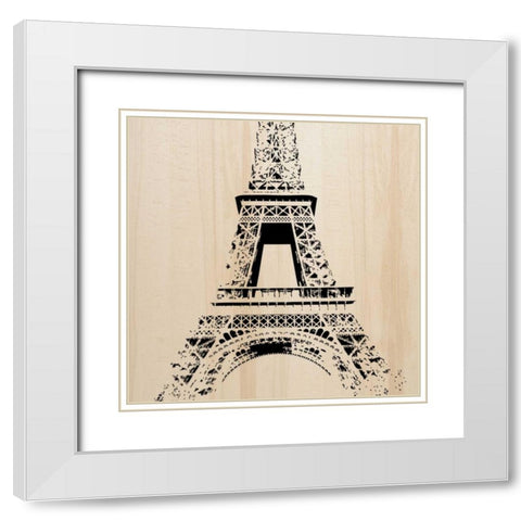 Paris White Modern Wood Framed Art Print with Double Matting by Greene, Taylor