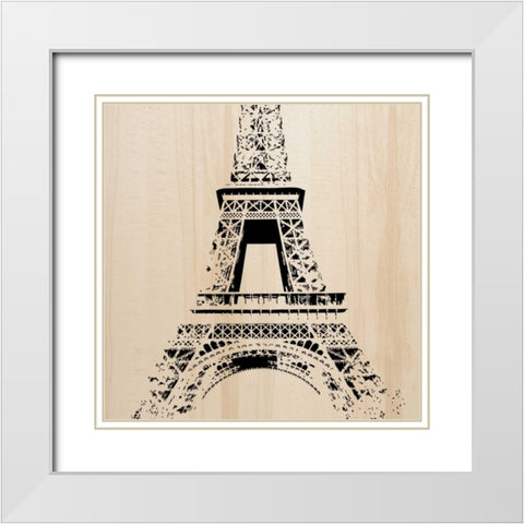Paris White Modern Wood Framed Art Print with Double Matting by Greene, Taylor