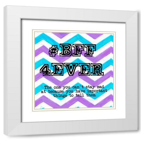 BFF 2 White Modern Wood Framed Art Print with Double Matting by Greene, Taylor
