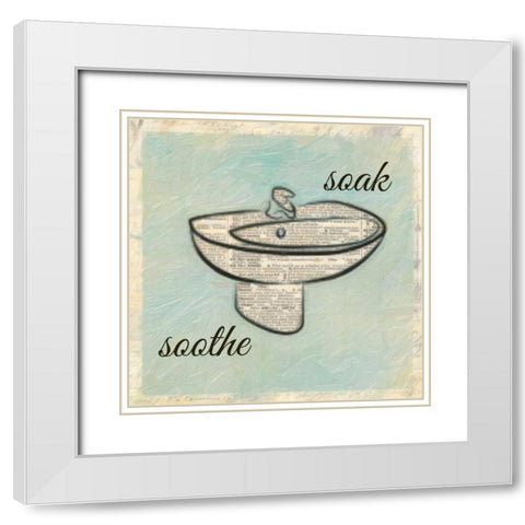 Soak Soothe White Modern Wood Framed Art Print with Double Matting by Greene, Taylor