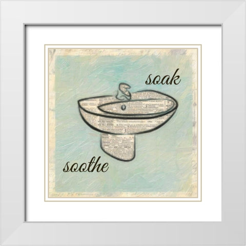 Soak Soothe White Modern Wood Framed Art Print with Double Matting by Greene, Taylor