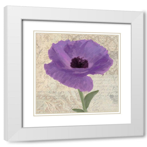 PLUM POPPY II White Modern Wood Framed Art Print with Double Matting by Greene, Taylor