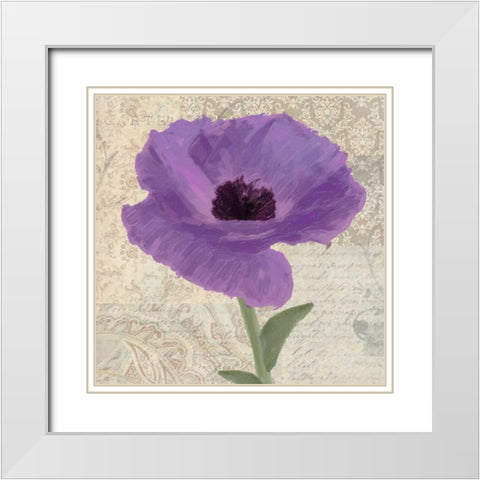 PLUM POPPY II White Modern Wood Framed Art Print with Double Matting by Greene, Taylor