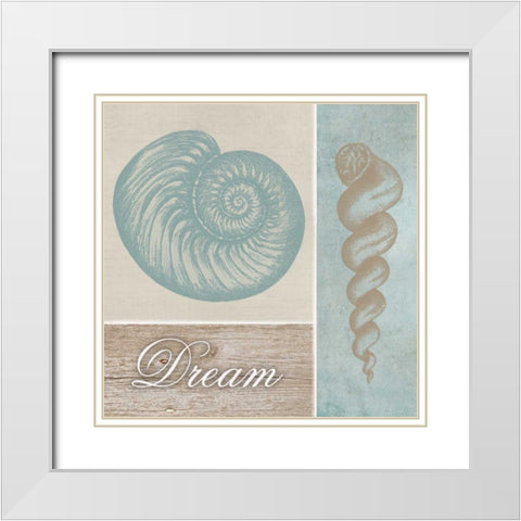 Dream Shells White Modern Wood Framed Art Print with Double Matting by Greene, Taylor