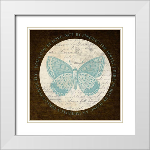 Love Butterfly White Modern Wood Framed Art Print with Double Matting by Greene, Taylor