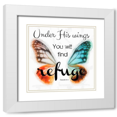 Under His Wings White Modern Wood Framed Art Print with Double Matting by Greene, Taylor