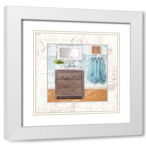 Modern Bath I White Modern Wood Framed Art Print with Double Matting by Greene, Taylor