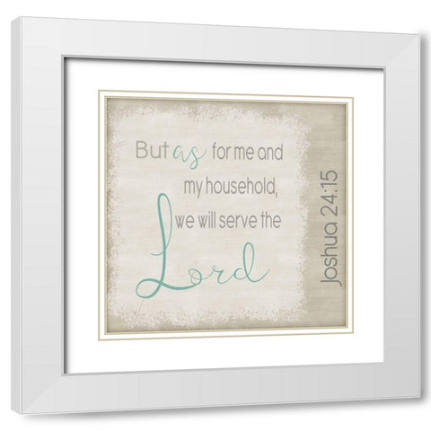 Joshua 24-15 Modern White Modern Wood Framed Art Print with Double Matting by Greene, Taylor