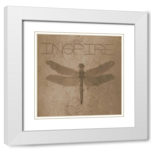 Inspire Silhouette White Modern Wood Framed Art Print with Double Matting by Greene, Taylor