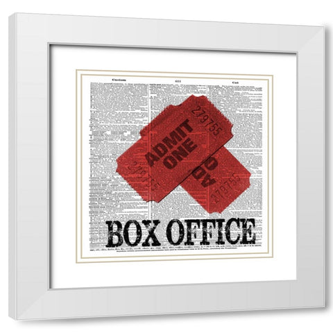 BOX OFFICE White Modern Wood Framed Art Print with Double Matting by Greene, Taylor