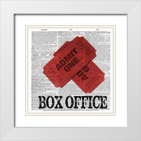 BOX OFFICE White Modern Wood Framed Art Print with Double Matting by Greene, Taylor