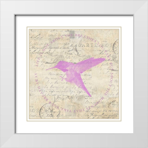 Love Bird Paper White Modern Wood Framed Art Print with Double Matting by Greene, Taylor