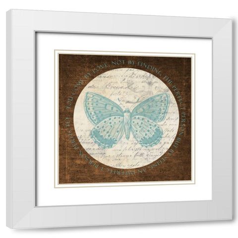 Love Butterfly 2 White Modern Wood Framed Art Print with Double Matting by Greene, Taylor