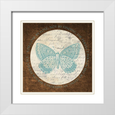 Love Butterfly 2 White Modern Wood Framed Art Print with Double Matting by Greene, Taylor