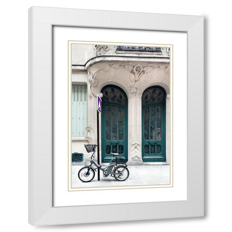 Art Nouveau Door White Modern Wood Framed Art Print with Double Matting by Telik, Tracey