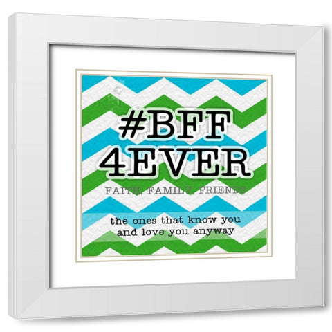 BFF White Modern Wood Framed Art Print with Double Matting by Pazan, Tony