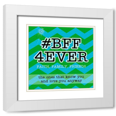 BFF 4Ever White Modern Wood Framed Art Print with Double Matting by Pazan, Tony
