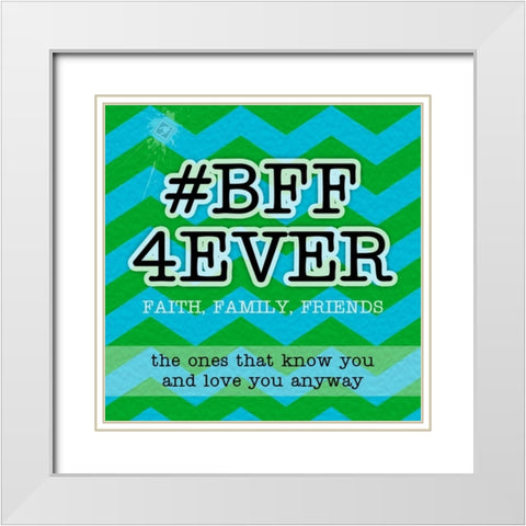 BFF 4Ever White Modern Wood Framed Art Print with Double Matting by Pazan, Tony