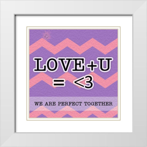 Love U White Modern Wood Framed Art Print with Double Matting by Pazan, Tony