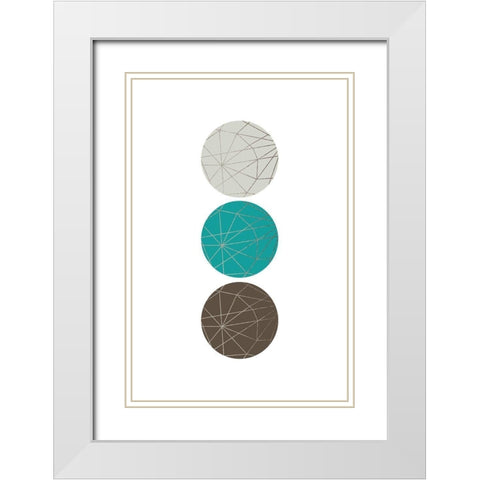 Beige Mint Geometric 1 White Modern Wood Framed Art Print with Double Matting by Urban Epiphany
